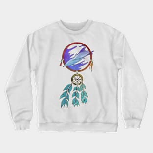 Dreamcatcher Dream Catcher Spiritual Dolphins Feathers Crewneck Sweatshirt